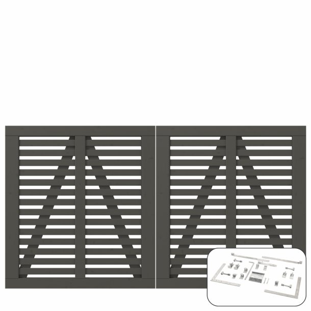 PLUS Harmoni Dobbeltlge m/ beslag Umbragr  3,4x200x107CM