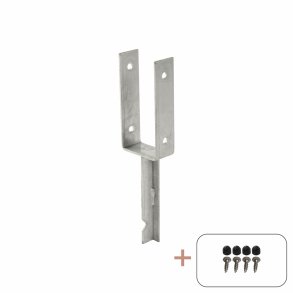 PLUS U-Stolpefod m/skruer til nedstbning     9,1x5x40CM