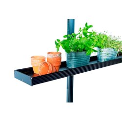 Drivhushylde integreret 213 x 15cm - sort