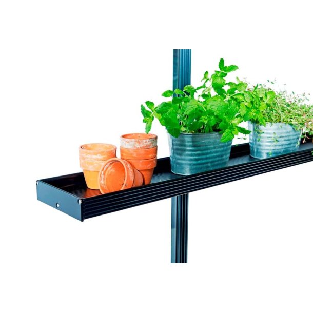 Drivhushylde integreret 213 x 15cm - sort