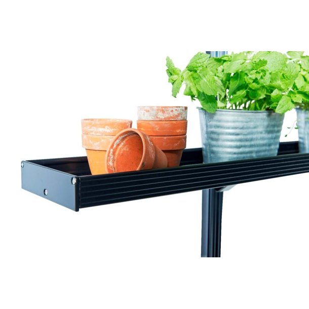 Drivhushylde integreret 213 x 15cm - sort