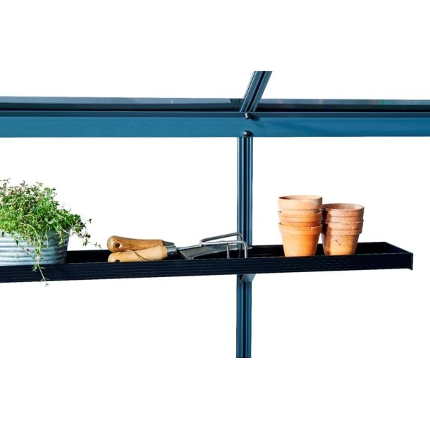 Drivhushylde integreret 213 x 15cm - sort