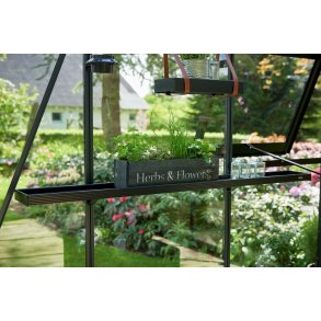 Drivhushylde integreret 142 x 15 cm - sort