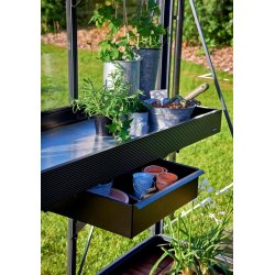 Drivhusbord integreret - 142 x 52 cm - sort