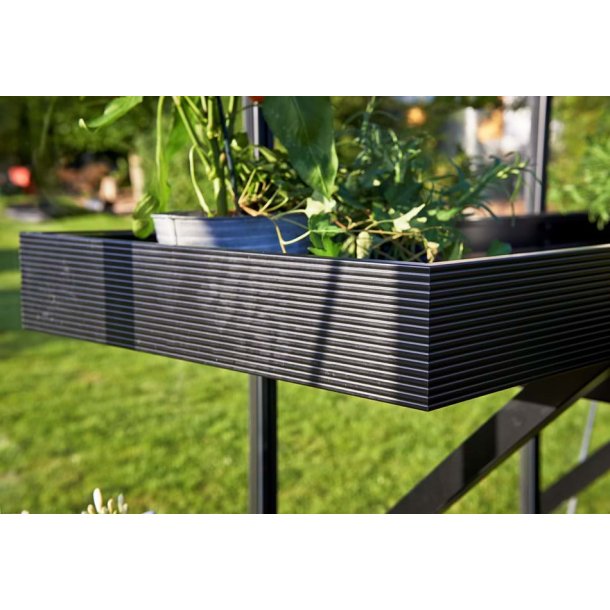 Drivhusbord integreret - 142 x 52 cm - sort