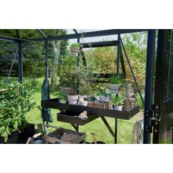 Drivhusbord integreret - 142 x 52 cm - sort