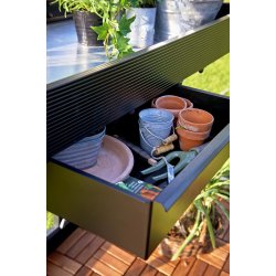 Drivhusbord integreret - 142 x 52 cm - sort