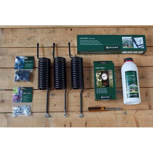 Startmix: Univent, Min-max, Plantejer, Plantespiral, Drivhusrens, Bolte, Topngle