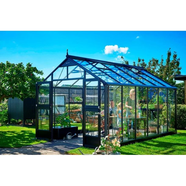 Premium 13,0 m&sup2; antracit  m/ 3 mm hrdet glas