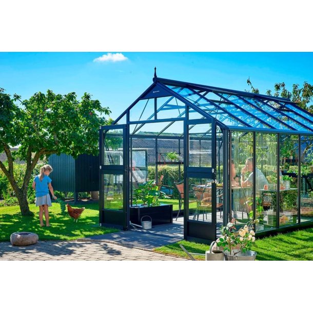 Premium 13,0 m&sup2; antracit  m/ 3 mm hrdet glas