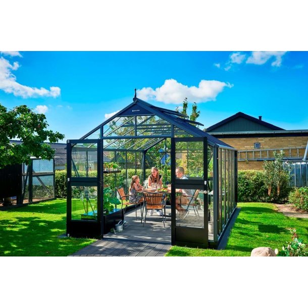 Premium 13,0 m&sup2; antracit  m/ 3 mm hrdet glas