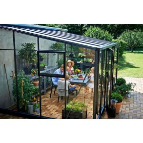 Juliana Veranda 12,9 m² antracit m/ 3 mm hrdet glas