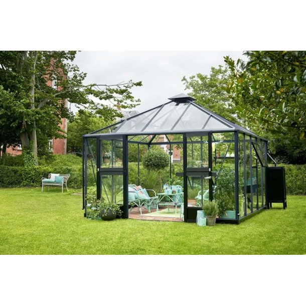 Oase 13,5  m&sup2; antracit m/ 3 mm hrdet glas