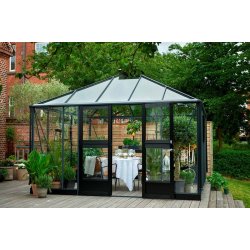 Oase 13,5  m&sup2; antracit m/ 3 mm hrdet glas