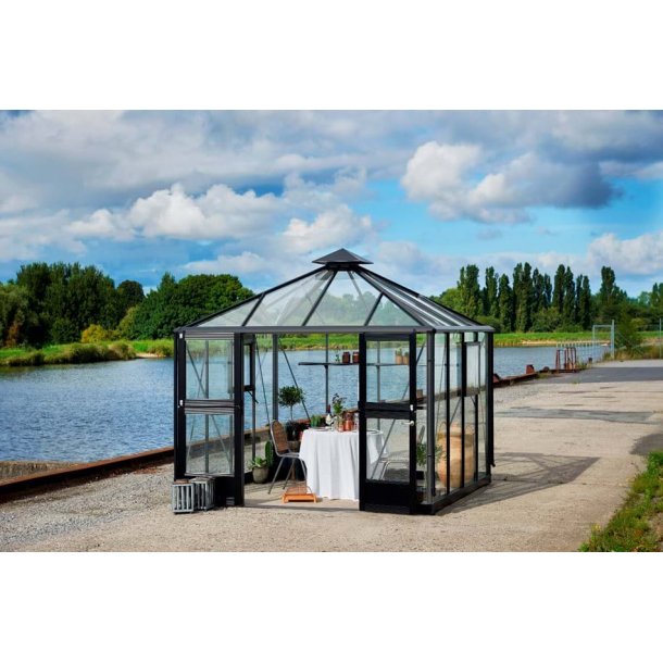 Oase 8,8  m&sup2; antracit m/ 3 mm hrdet glas