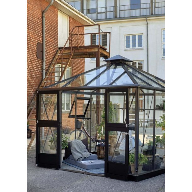 Oase 8,8  m&sup2; antracit m/ 3 mm hrdet glas