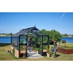 Premium 13,0 m&sup2; antracit  m/ 3 mm hrdet glas - murmodel