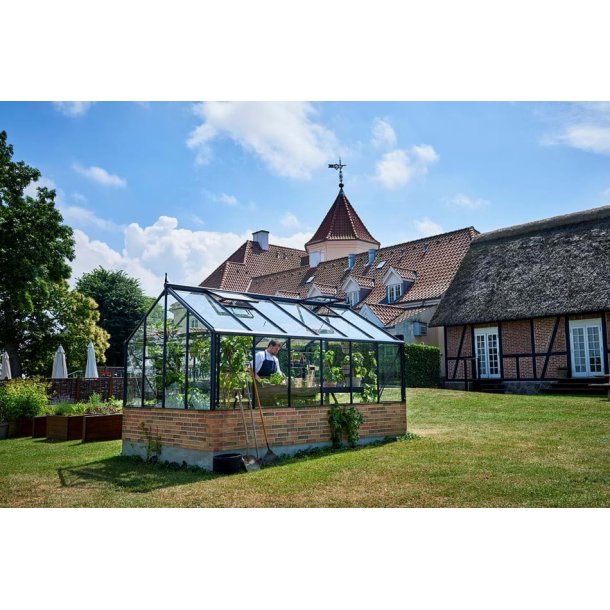 Premium 13,0 m&sup2; antracit  m/ 3 mm hrdet glas - murmodel