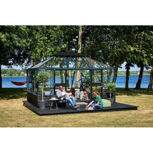 Grand Oase 13,0 m antracit m/ 3 mm hrdet glas - murmodel