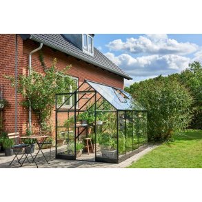 HALLS Drivhus QUBE 610 6,2M2 SORT m/3mm hrdet glas