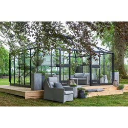 Grand Oase 18,8 m&sup2; antracit m/ 3 mm hrdet glas