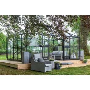 Grand Oase 18,8 m² antracit m/ 3 mm hrdet glas