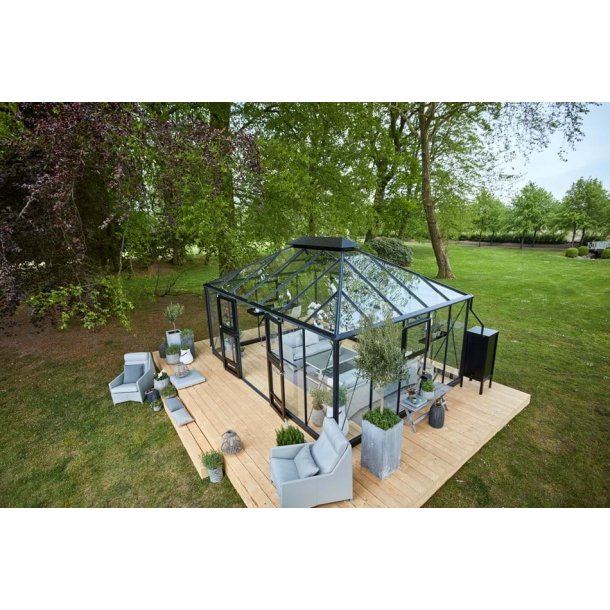 Grand Oase 18,8 m&sup2; antracit m/ 3 mm hrdet glas