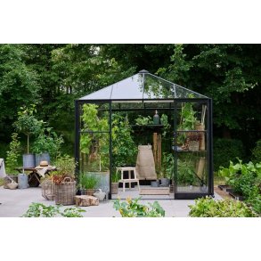 Halls drivhus Qube Square 88 6,6 m2 m/3mm hrdet glas