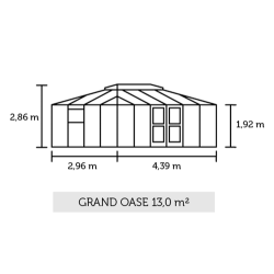 Grand Oase 13,0 m antracit m/ 3 mm hrdet glas