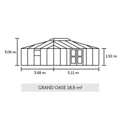 Grand Oase 18,8 m&sup2; antracit m/ 3 mm hrdet glas