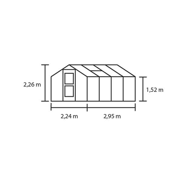 Compact 6,6 m&sup2; m/ 3 mm hrdet glas