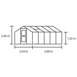 Compact 8,2 m&sup2; antracit m/ 10 mm poly