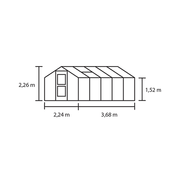 Compact 8,2 m&sup2; antracit m/ 10 mm poly