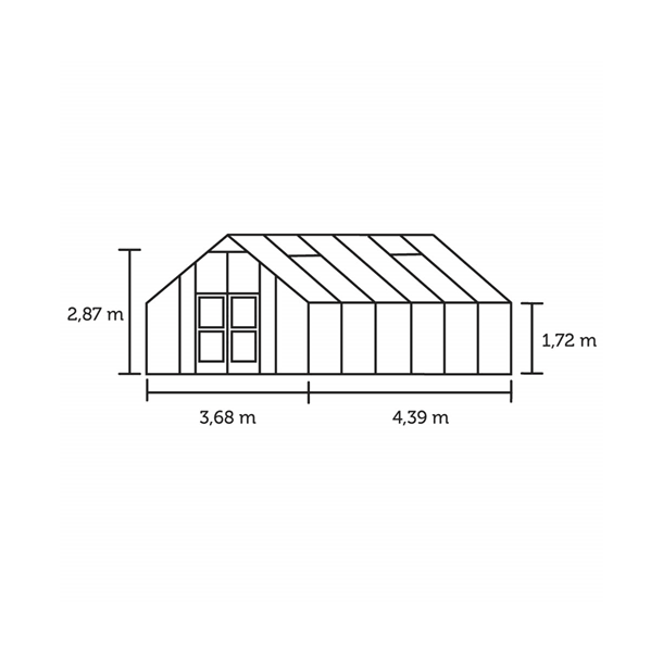 Gartner 16,2 m antracit m/ 10 mm polycarbonat