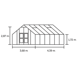 Gartner 16,2 m&sup2; m/ 3 mm hrdet glas
