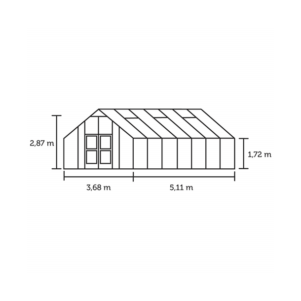 Gartner 18,8 m&sup2; antracit m/ 10 mm polycarbonat