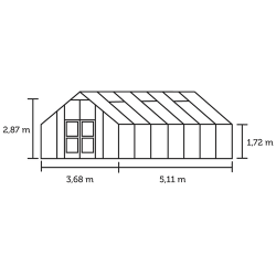 Gartner 18,8 m&sup2; m/ 10 mm polycarbonat