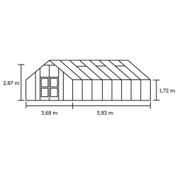Gartner 21,4 m&sup2; antracit m/ 10 mm polycarbonat