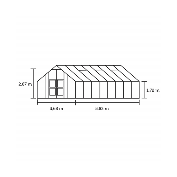 Gartner 21,4 m&sup2; m/ 10 mm polycarbonat