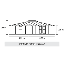 Juliana Grand Oase 25,6m&sup2; antracit m/ 3 mm hrdet glas