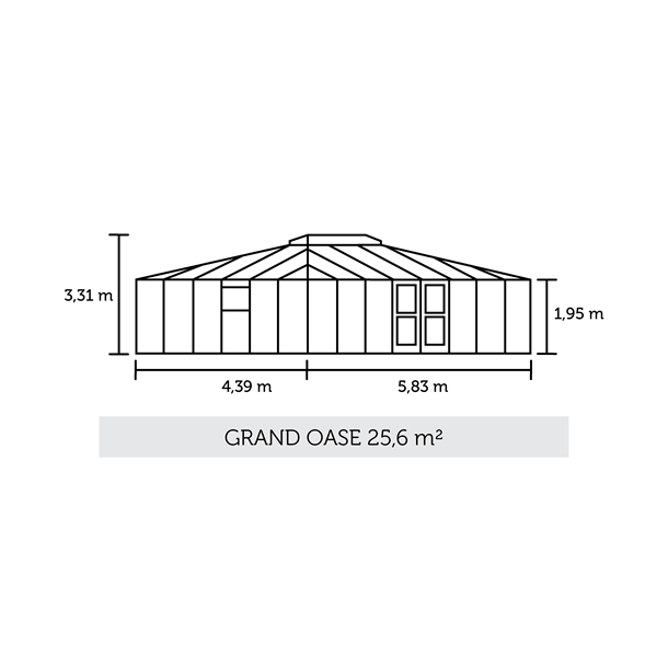 Juliana Grand Oase 25,6m&sup2; antracit m/ 3 mm hrdet glas