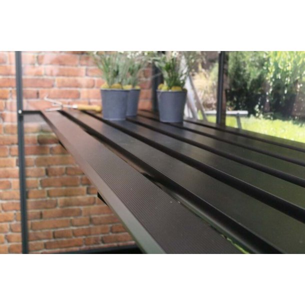 Lamelbord til Orangeri 15,2 m&sup2; - 432 x 74 cm - sort