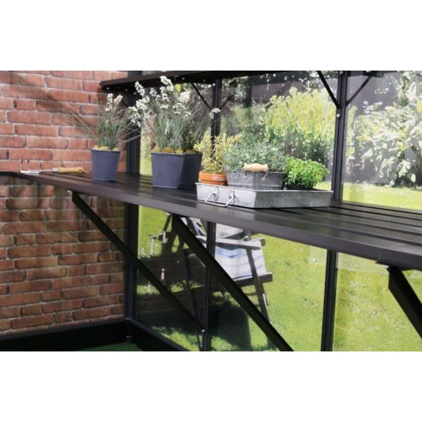 Lamelbord til Orangeri 15,2 m&sup2; - 432 x 74 cm - sort