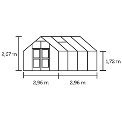 Premium 8,8 m&sup2; m/ 3 mm hrdet glas