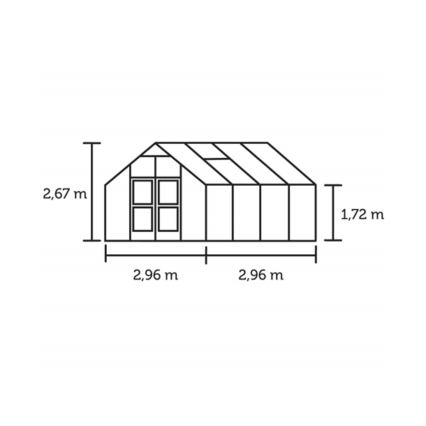 Premium 8,8 m&sup2; m/ 3 mm hrdet glas