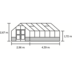 Premium 13,0 m&sup2; antracit  m/ 3 mm hrdet glas - murmodel