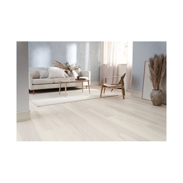 Timberman Slotsplank Ask Accent brstet ultramat lak hvid