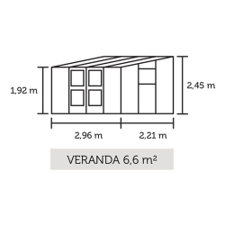 Juliana Veranda 6,6 m m/ 3 mm hrdet glas