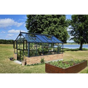 Premium 13,0 m² antracit  m/ 3 mm hrdet glas - murmodel