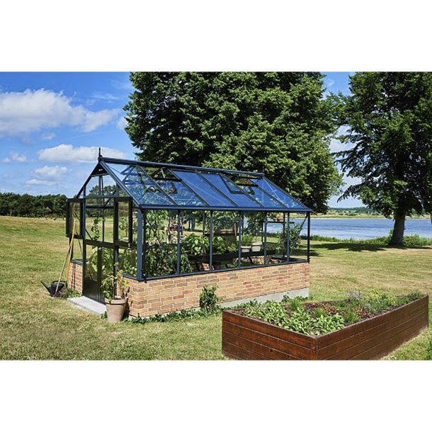 Premium 13,0 m&sup2; antracit  m/ 3 mm hrdet glas - murmodel